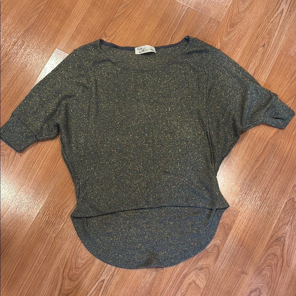 Vintage Havana Boxy Sparkly Short Sleeve Top